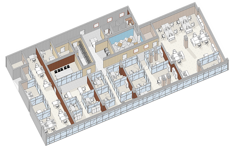 Планировка офиса 3D